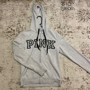 XS Gray - Logo PINK Hoodie